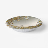 Goud Sierlijk Wit Bloemmotief Papieren Kommen (Gebogen)