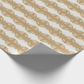 Goud Sierlijk Wit Parels Inpakpapier (Hoek)