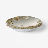 Goud Sierlijk Witte Bloem Papieren Kommen (Gebogen)