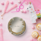 Goud Sierlijk Witte Bloem Papieren Kommen (Feest)