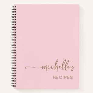 Goud Signature Script Kookboek Blush Roze Recept Notitieboek