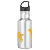 Goud silhouet van Cocker - Kies achterkleur Waterfles (Voorkant)