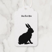 Goud Silhouette van Sitting Bunny Rabbit Tall Ears Cadeaulabels (Achterkant)