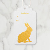 Goud Silhouette van Sitting Bunny Rabbit Tall Ears Cadeaulabels (Voorkant)