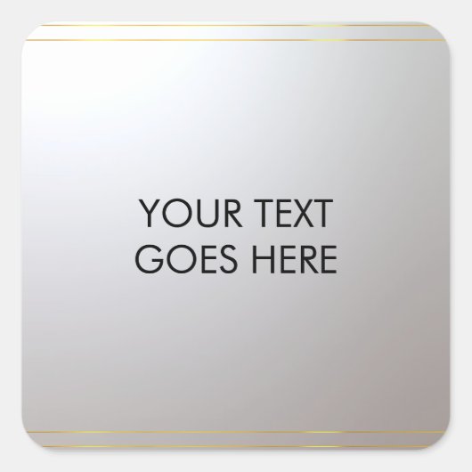 Goud Silver personaliseren Voeg hier Jouw tekst to Vierkante Sticker (Voorkant)