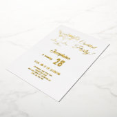 Goud, simpele cocktailparty folie uitnodiging (Gedraaid)