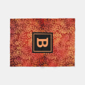 Goud sinaasappel bladpatroon gebladerte monogram m fleece deken (Voorkant (Horizontaal))