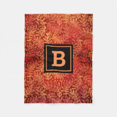 Goud sinaasappel bladpatroon gebladerte monogram m fleece deken (Voorkant)