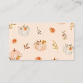 Goud sinaasappel bloemenpompoen luier loterij tick informatiekaartje (Achterkant)