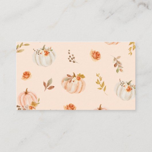 Goud sinaasappel bloemenpompoen luier loterij tick informatiekaartje (Achterkant)