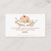 Goud sinaasappel bloemenpompoen luier loterij tick informatiekaartje (Voorkant)