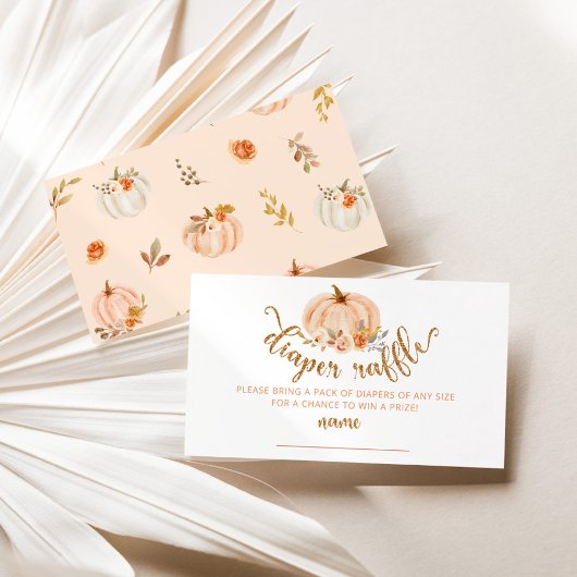 Goud sinaasappel bloemenpompoen luier loterij tick informatiekaartje