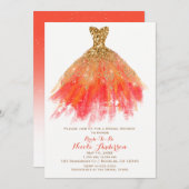 Goud Sinaasappel Glitter Glam Jurk Herfst Vrijgeze Kaart (Voorkant / Achterkant)