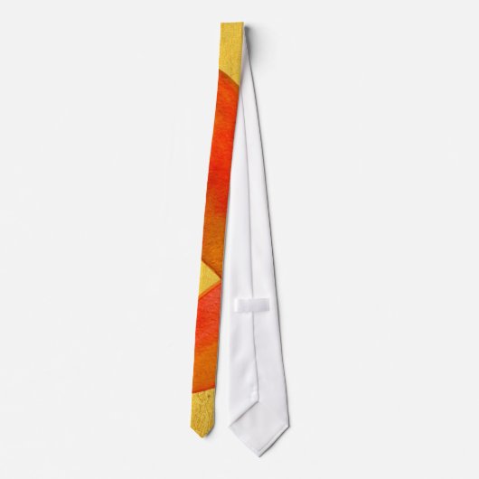 Goud sinaasappel met arty Autumn-bladeren Stropdas (Achterkant)