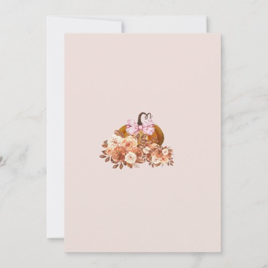 Goud Sinaasappel Pompoen Bloemen Baby shower Uitno Kaart (Achterkant)