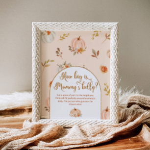 Goud sinaasappel pompoen hoe groot is mama's buik  poster