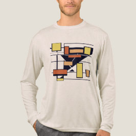 Goud Sinaasappel Roest Zwart Geometrische Kunst in Tri-Blend Shirt
