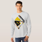 Goud Sinaasappel Zwart Abstract Art Diamond Design T-shirt (Voorkant volledig)