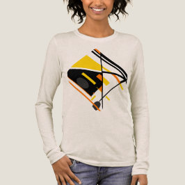 Goud Sinaasappel Zwart Abstract Art Diamond Design Tri-Blend Shirt