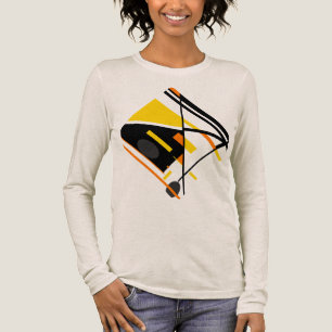 Goud Sinaasappel Zwart Abstract Art Diamond Design Tri-Blend Shirt