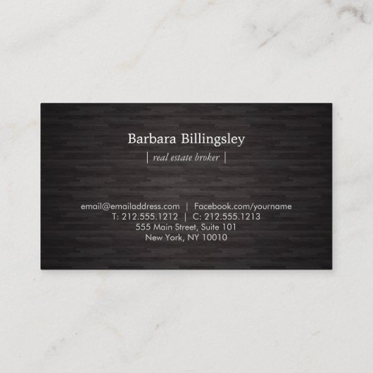 Goud skelet Key Logo Vastgoed, Makelaar Hout Visitekaartje (Achterkant)