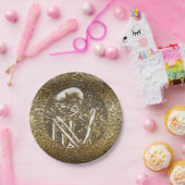 Goud Skeletspieren  Treasure Coin Papieren Bordje (Feest)