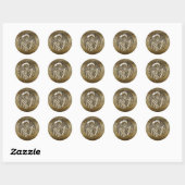Goud Skeletspieren  Treasure Coin Ronde Sticker (Vel)
