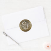 Goud Skeletspieren  Treasure Coin Ronde Sticker (Envelop)