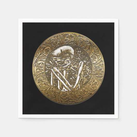 Goud Skeletspieren  Treasure Coin Servet (Voorkant)