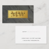 Goud | Slate Rock | Klassieke monogram Afsprakenkaartje (Voorkant / Achterkant)