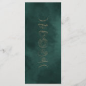 Goud & Smaragdgroen Hemelbruiloft Diner Menu (Achterkant)