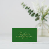 Goud Smaragdgroen Modern Aangepaste Naam Professio Visitekaartje (Staand voorkant)