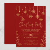 Goud Sneeuw Gala Elegant Kerstfeest Kaart (Voorkant / Achterkant)