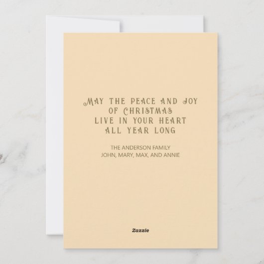 Goud  Sneeuw Overdekt Dorp Vrolijk Kerstfeest Feestdagenkaart (Achterkant)