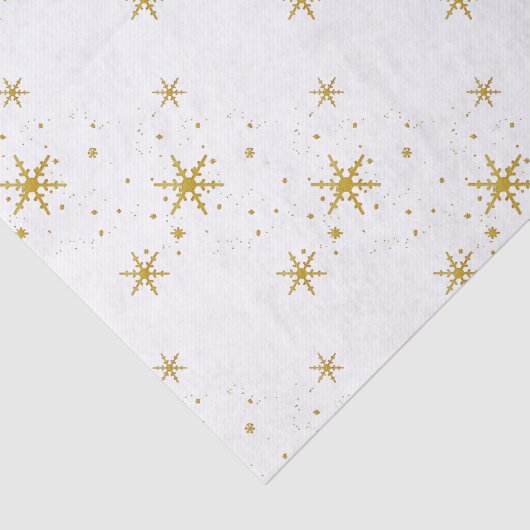 Goud Sneeuwvlokken Kerst Tissue Papier (Detail)