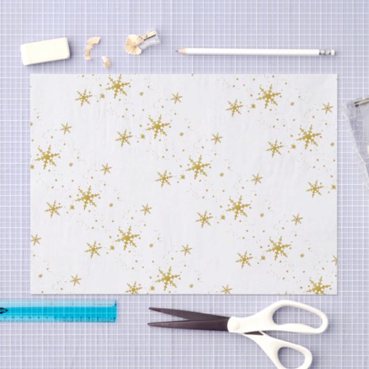 Goud Sneeuwvlokken Kerst Tissue Papier (Craft)