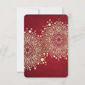 Goud Sneeuwvlokken Rode Kerstmis Save the date (Achterkant)