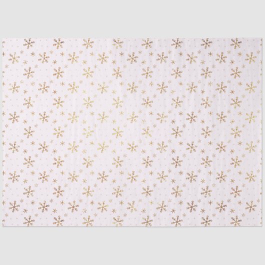  Goud Sneeuwvlokken Roze Kerstmis Tissuepapier (Voorkant)