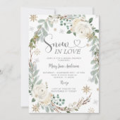 Goud Sneeuwvlokken Rustieke Sneeuw in liefde Vrijg Kaart (Voorkant)