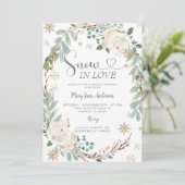 Goud Sneeuwvlokken Rustieke Sneeuw in liefde Vrijg Kaart (Staand voorkant)