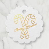 Goud snoep Canes Rood Stocking Gnome Merry Xmas Bedankjes Labels (Voorkant)