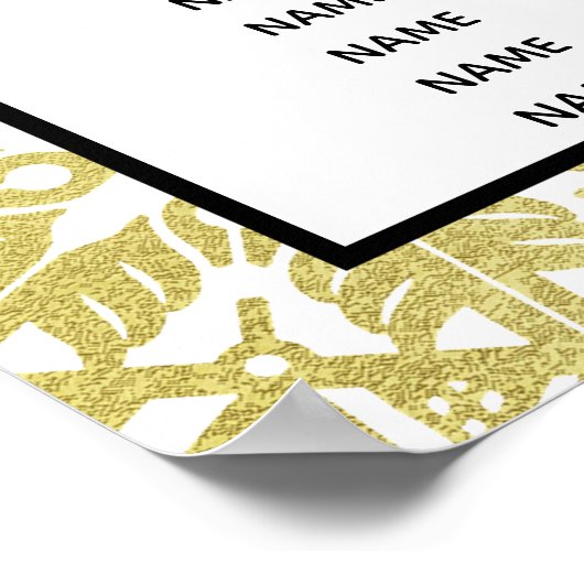 Goud Snowflake-zitkast Poster (Hoek)