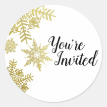 Goud Snowflakes Envelopzegel