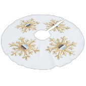 Goud Snowflakes Imitatie Linnen Kerstboom Kleed (Gekanteld)