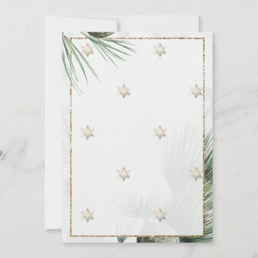 Goud Snowflakes, Kogels, Lichten, Kerst van bijkan Kaart (Achterkant)