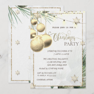 Goud Snowflakes, Kogels, Lichten, Kerst van bijkan Kaart