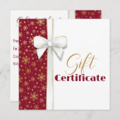 Goud Snowflakes Luxe kerstwitte rode boog (Voorkant / Achterkant)