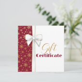 Goud Snowflakes Luxe kerstwitte rode boog (Staand voorkant)