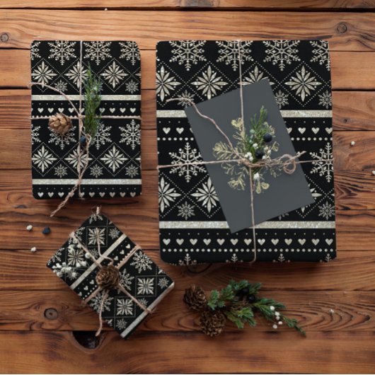 Goud Snowflakes Verpakkingspapier Cadeaupapier