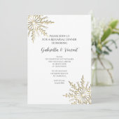 Goud Snowflakes Winter Weddenschap Kaart (Staand voorkant)